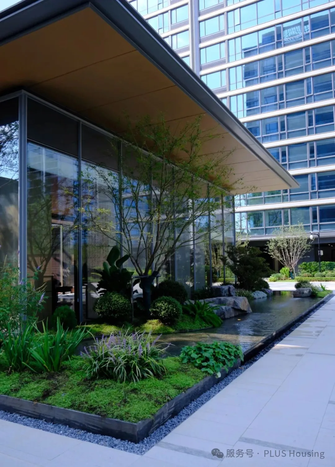 Exterior view of the apartment buildings